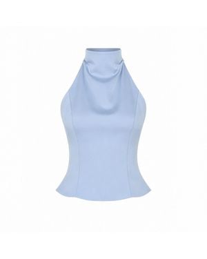 Herfetch Satin Halter Top - Blue