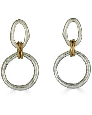 Loni Paul Jewelry Mixed Metal Sculpted Circle Earrings - Metallic