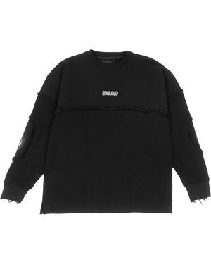 mysimplicated Oversized Cotton Abyss Frayed Crewneck W - Black
