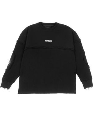 mysimplicated Oversized Cotton Abyss Frayed Crewneck W - Black
