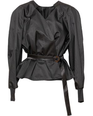ARTISTA Sarah V-Neckline Blouse - Black