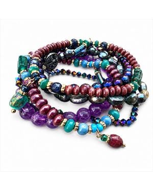 Bellus Domina Gemstone & Stacking Bracelet Set - Blue