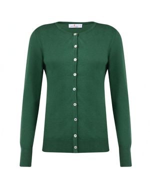 Peraluna Mila O-Neck Basic Cotton Cardigan - Green