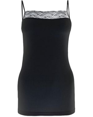 Zd - Zero Defects Afrodita Lace Spaghetti Top – Soy Fiber Softness & Elegance - Black