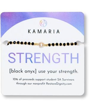 KAMARIA Lumira Mini Pearl & Gemstone Adjustable Bracelet With Miyuki Beads - Blue