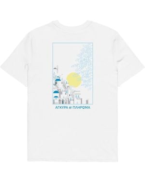 Anchor and Crew Santorini Landmark Organic Cotton T-Shirt - White