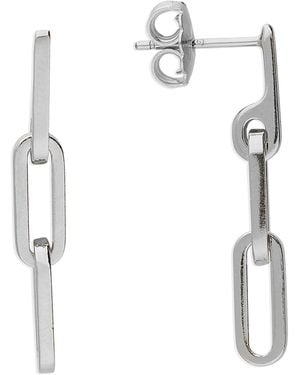 Sophelia Paperclip Link Chain Everyday Drop Sterling Earrings - White