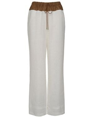 The Summer Edit Tia Luxe Linen Trouser - Grey
