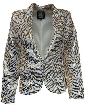 Any Old Iron Golden Tiger Sequin Blazer - Gray