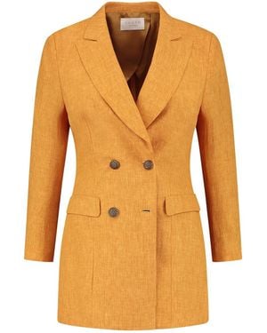 Vulto Linen Double-Breasted Jacket - Orange