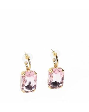 Addicted Rose Noemi Plated Earrings With Rose Crystal - Pink