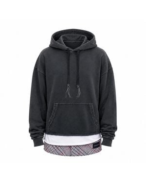 mysimplicated Oversized Three Layered Distressed Hoodie W - Blue
