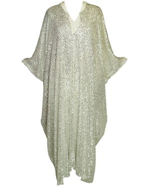 Jennafer Grace Diamond Dust Sequin Goddess Waist Caftan - Green