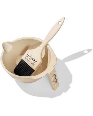 Modern Color Neutrals Eco-Friendly Wheat-Straw Hair Dye Coloring Bowl & Brush Set - White