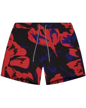 Playaluxe Tulum Volley Swim Trunk Floral - Red