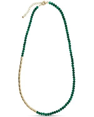 Clemence Wren Asymmetric Gemstone Necklace Nuggets - Metallic
