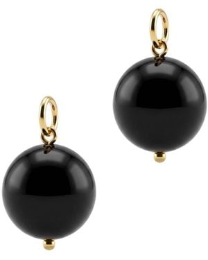 Jaredjamin Smooth Onyx Ball Earring Charms - Black
