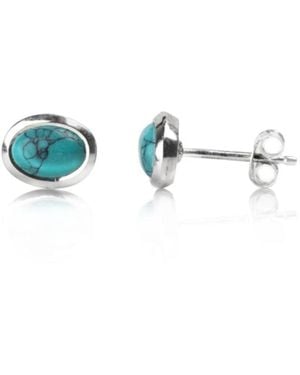 The Jewellery Store London Oval Studs - Blue