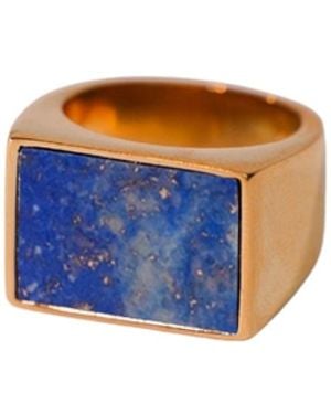 Middle Finger Lapiz Dart Stone Signet - Blue