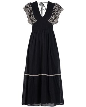 Rose & Nancy Eleanor Dress And Heart Embroidered - Black