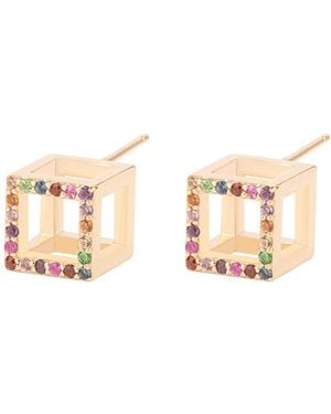 Sheida Farrokhi Cube Earrings - Pink