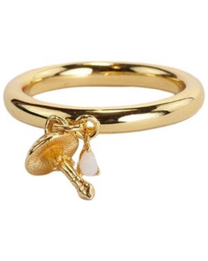 NASI SILVER Wobbling Shroom Dangling Ring- Opal - Metallic
