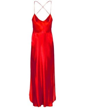 Maguy De Chadirac Classic Silk Slip Dress - Red