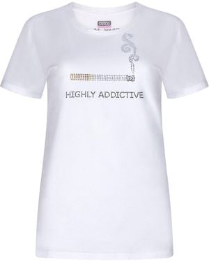 Marusiya London Rhinestone Cigarette T-Shirt - White