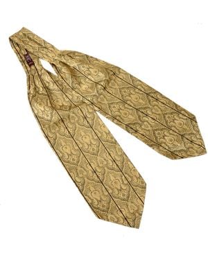 DAVID WEJ Self Tie Paisley Cravat – - Metallic