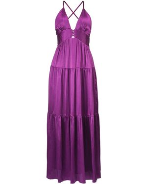 Smart and Joy Tiered Panels Backless Strappy Maxi Dress - Purple