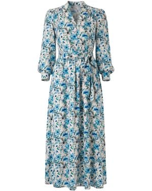 Franchetti Bond Tomassa Garden Floral Occasion Dress - Blue