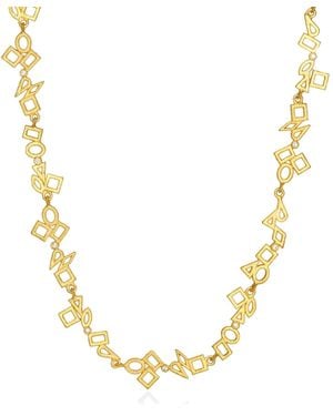 Myrto Katramadou Jewellery Harmony Script Matte Necklace - Metallic