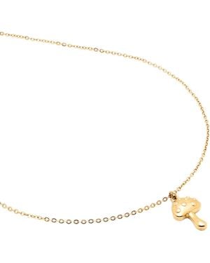 Divine Aria Mushroom Necklace Tarnish Free - Metallic