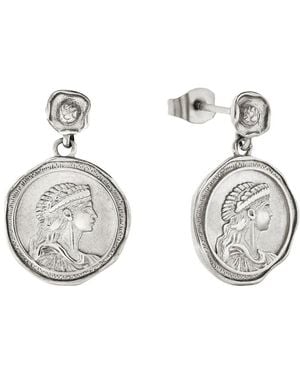 Bermuda Watch Company Maivelle Athena Coin Drop Earrings - Metallic