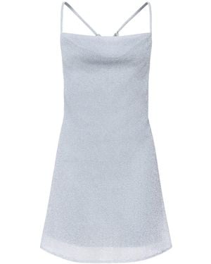 Serotoninn Lurex Mini Dress With Cross - Blue