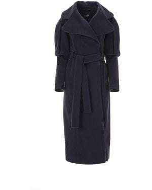 Lita Couture Statement Trench Coat - Blue