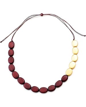LIKHÂ Guija Statement Necklace, Wine - Metallic
