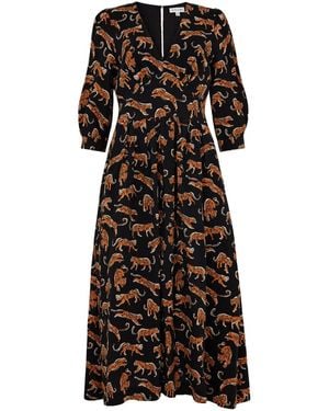 Emily and Fin Amelia Leaping Leopards Dress - Black