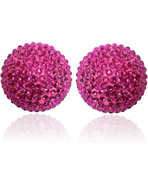 PINAR OZEVLAT Disco Pebble Earrings Fuchsia - Pink