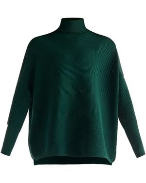 Paisie Turtleneck Ribbed Jumper - Green