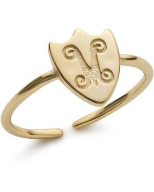 Elk & Bloom Dainty Shield Stacking Ring - Metallic