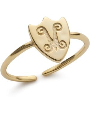 Elk & Bloom Dainty Shield Stacking Ring - Metallic