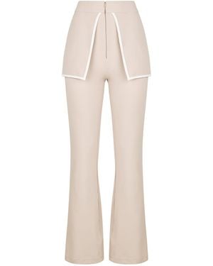 Boutique Kaotique Neutrals Skort Flared Trousers - Natural