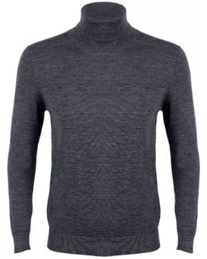 DAVID WEJ Harry Wool Roll Neck Jumper – - Blue