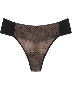 Verdant Intimates Dot Mesh Thong - Grey