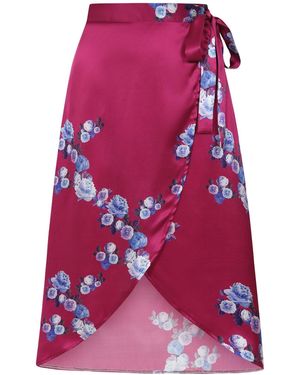 Sophie Cameron Davies Peony Silk Wrap Skirt - Purple