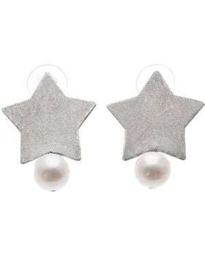 Silver Moon Pearl Sterling Earrings – Nova - White