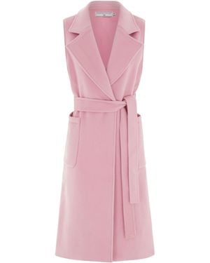 Hortons England The Knightsbridge Sleeveless Double Breasted Coat - Pink