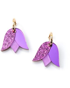 By Chavelli Tulip Earrings In Purple