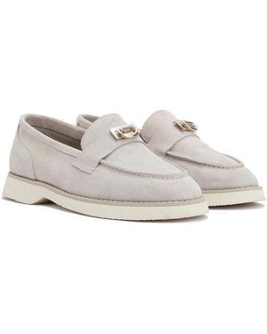 Ilvi Neutrals Lemmens Suede Leather Loafer - White